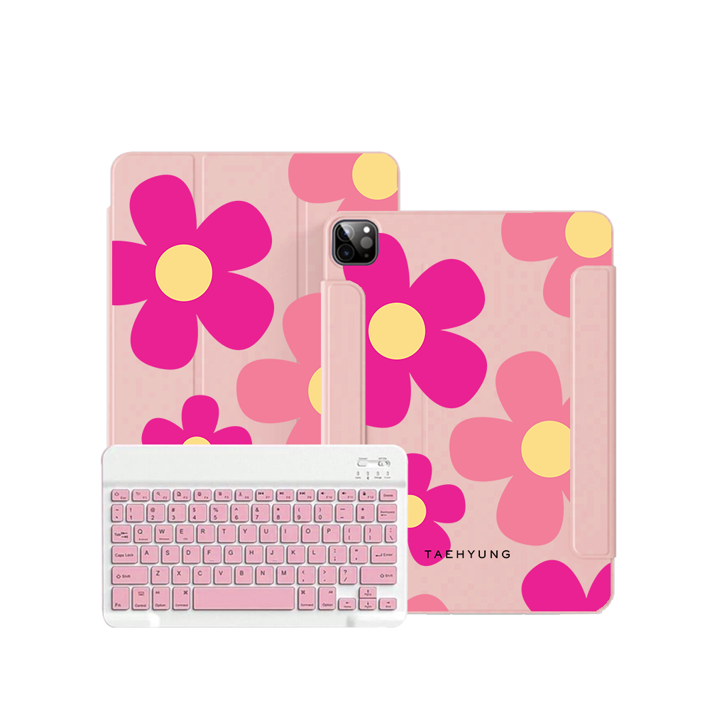 iPad / Android Tab Wireless Keyboard Flipcover - Daisy Delight