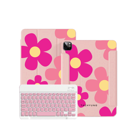 iPad / Android Tab Wireless Keyboard Flipcover - Daisy Delight