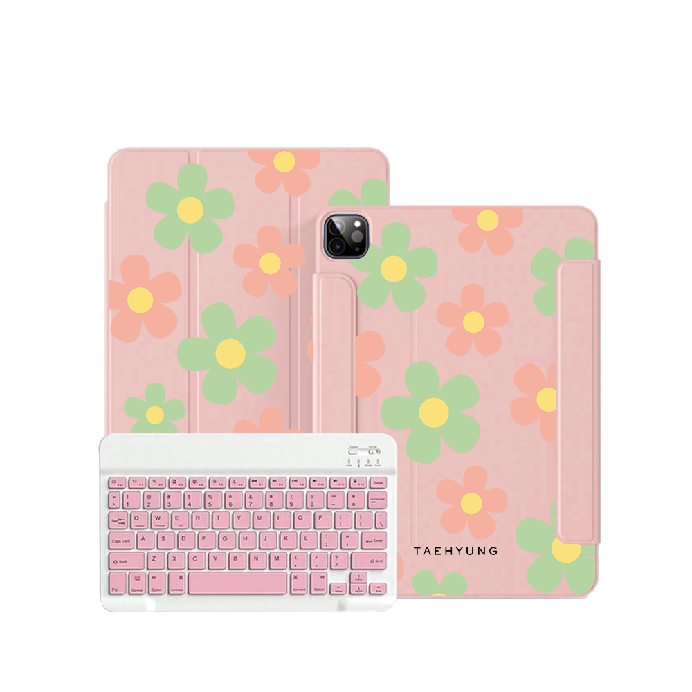 iPad / Android Tab Wireless Keyboard Flipcover - Daisy Spring