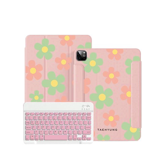 iPad / Android Tab Wireless Keyboard Flipcover - Daisy Spring