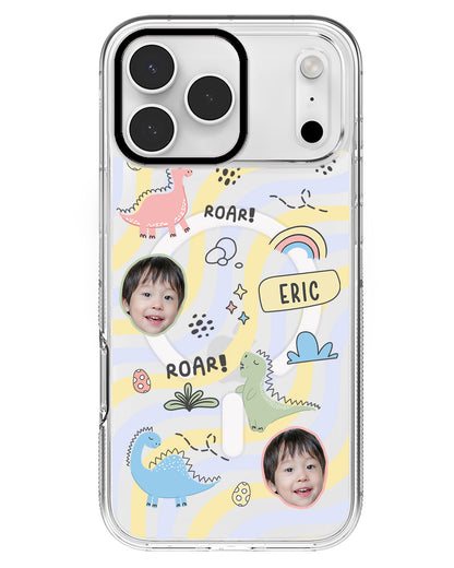 iPhone Rearguard MagSwap - Face Grid Dino