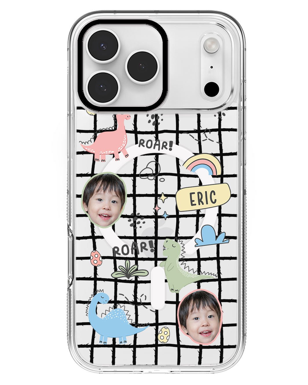 iPhone Rearguard MagSwap - Face Grid Dino