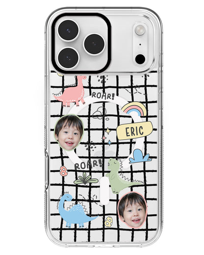 iPhone Rearguard MagSwap - Face Grid Dino