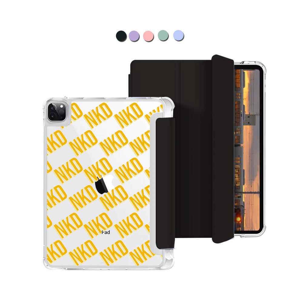 iPad Macaron Flip Cover - CUSTOM MONOGRAM 3.0 Diagonal Initial 1.0