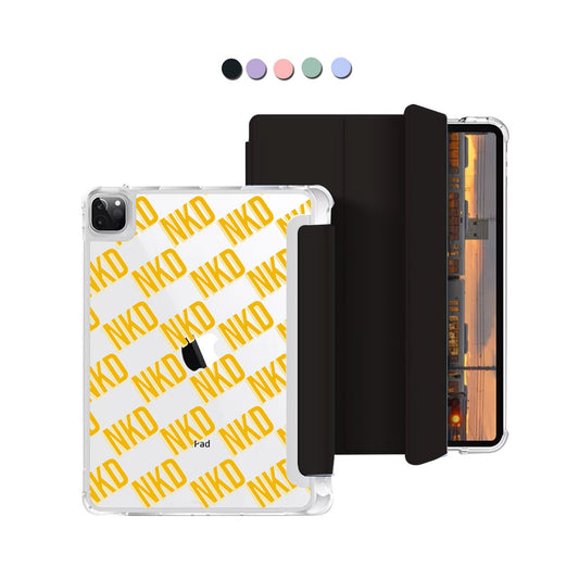 iPad Macaron Flip Cover - CUSTOM MONOGRAM 3.0 Diagonal Initial 1.0