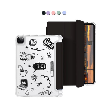 iPad Macaron Flip Cover - Social Black