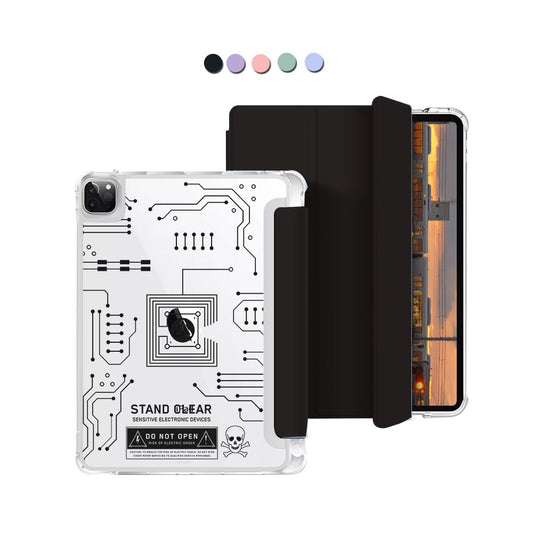 iPad Macaron Flip Cover - Circuit Black