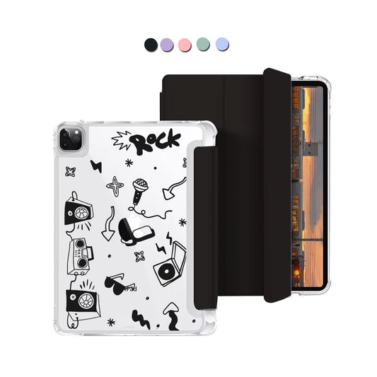 iPad Macaron Flip Cover - Rock n Roll Black
