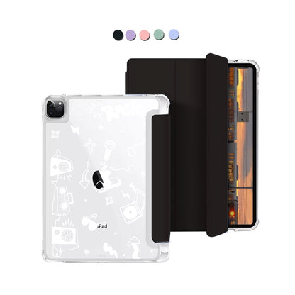 iPad Macaron Flip Cover - Rock n Roll White