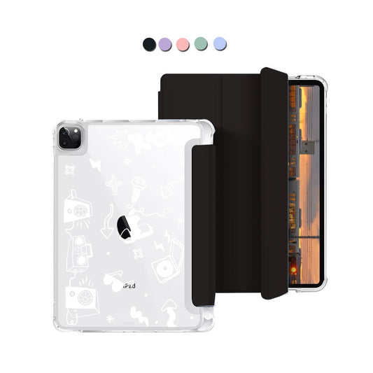 iPad Macaron Flip Cover - Rock n Roll White