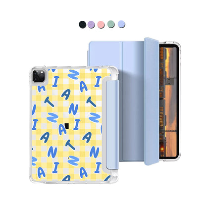 iPad Macaron Flip Cover - CUSTOM MONOGRAM 3.0 Checkered 3.0