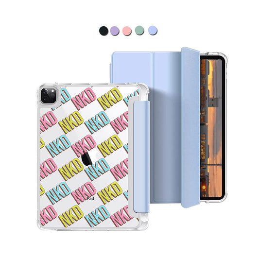 iPad Macaron Flip Cover - CUSTOM MONOGRAM 3.0 Diagonal Initial 3.0