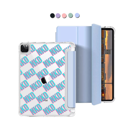 iPad Macaron Flip Cover - CUSTOM MONOGRAM 3.0 Diagonal Initial 4.0