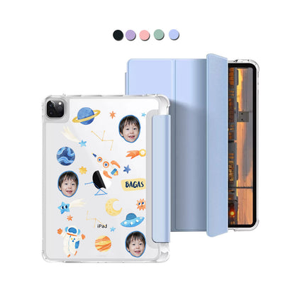 iPad Macaron Flip Cover - Face Grid Astronaut