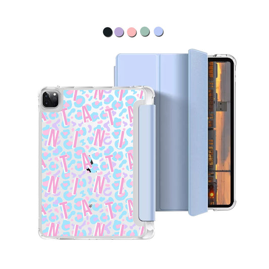 iPad Macaron Flip Cover - CUSTOM MONOGRAM 3.0 Leopard 6.0