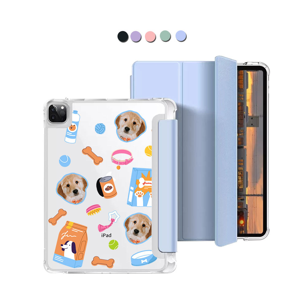 iPad Macaron Flip Cover - Pet Grid Puppy Sweet Treats