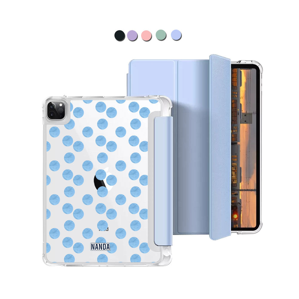 iPad Macaron Flip Cover - Ocean dots