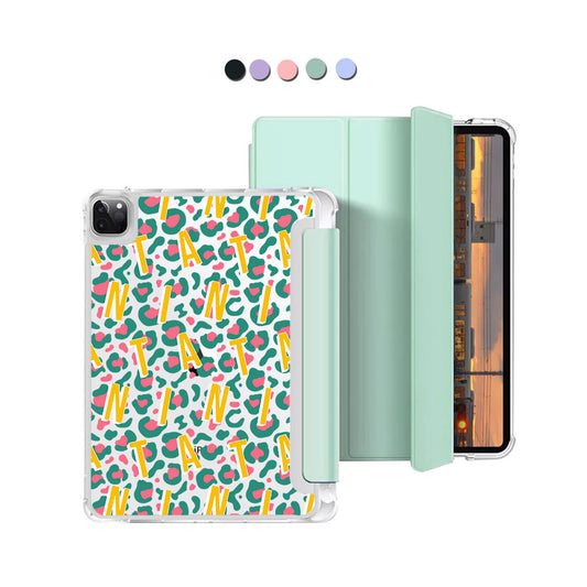 iPad Macaron Flip Cover - CUSTOM MONOGRAM 3.0 Leopard 4.0