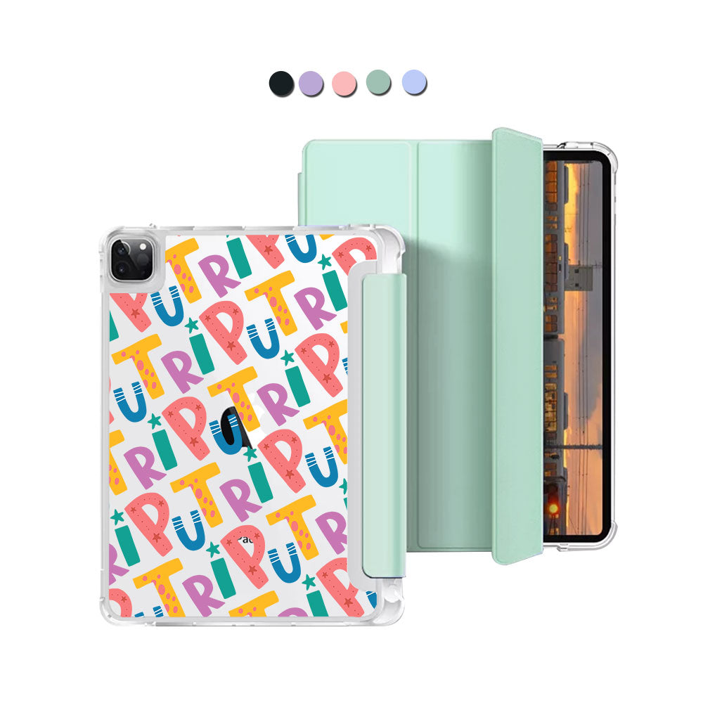 iPad Macaron Flip Cover - Playful monogram 4.0