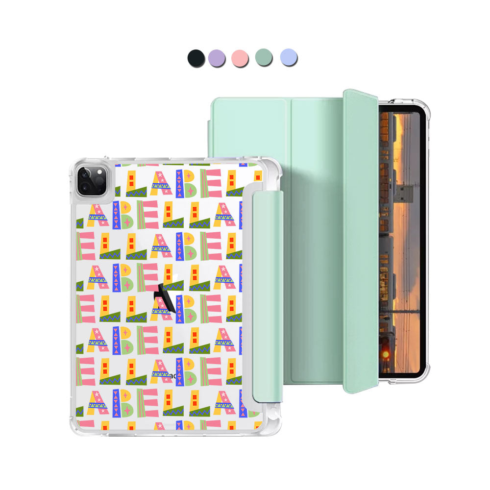 iPad Macaron Flip Cover - Playful monogram 5.0
