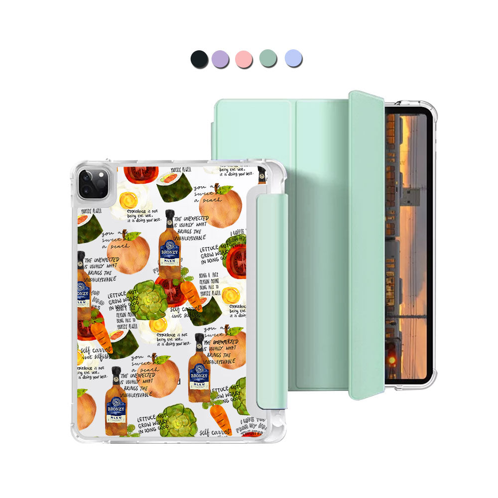 iPad Macaron Flip Cover - Foods Can Talk Too