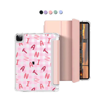 iPad Macaron Flip Cover - CUSTOM MONOGRAM 3.0 Checkered 1.0