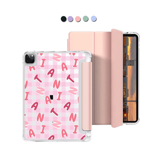 iPad Macaron Flip Cover - CUSTOM MONOGRAM 3.0 Checkered 1.0