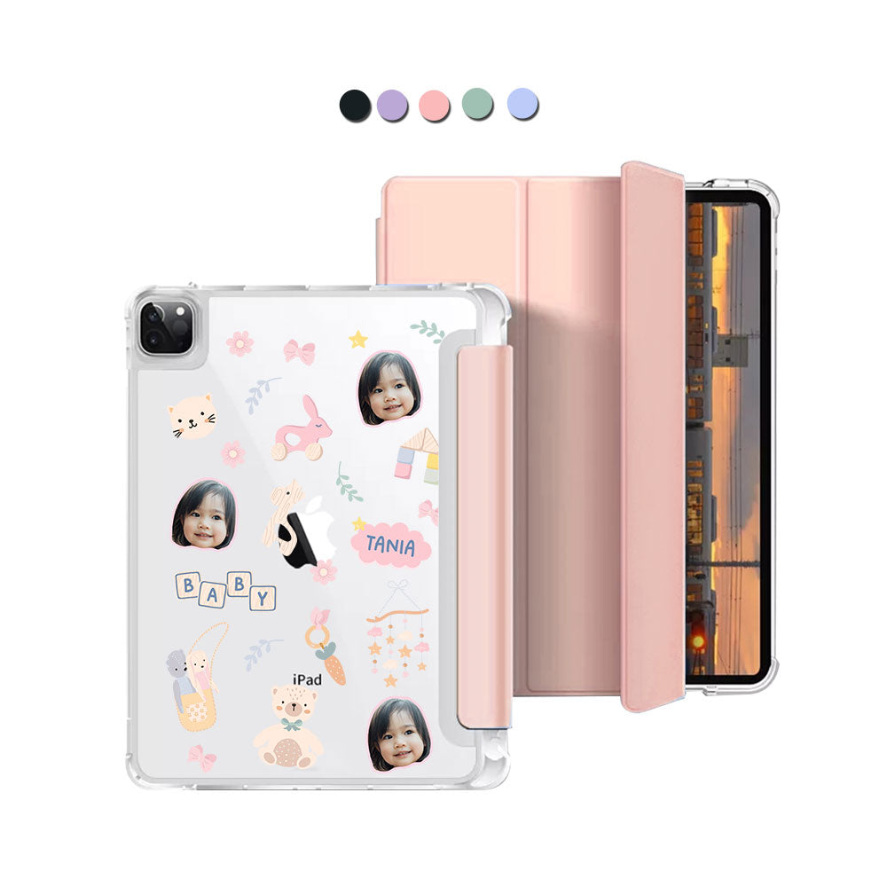 iPad Macaron Flip Cover - Face Grid Girl's Toys