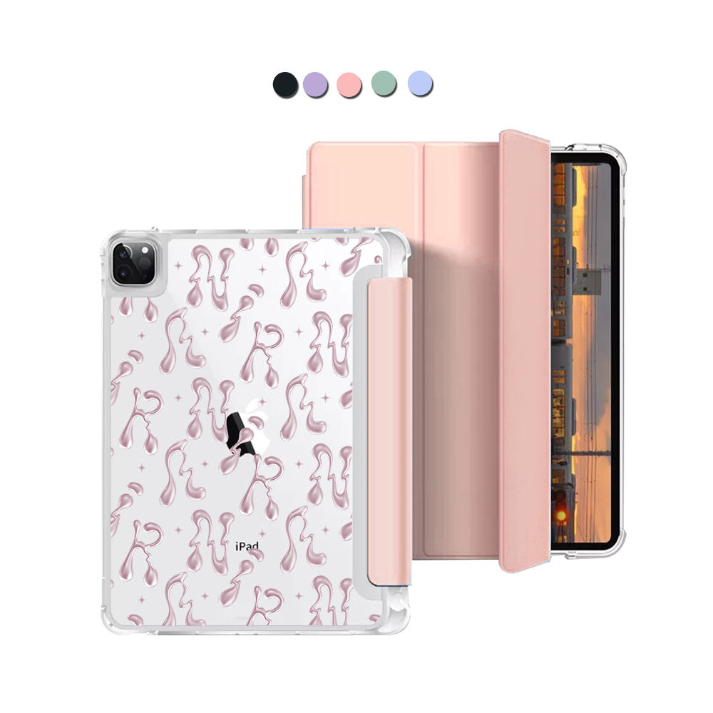 iPad Macaron Flip Cover - Pink chrome monogram 2.0