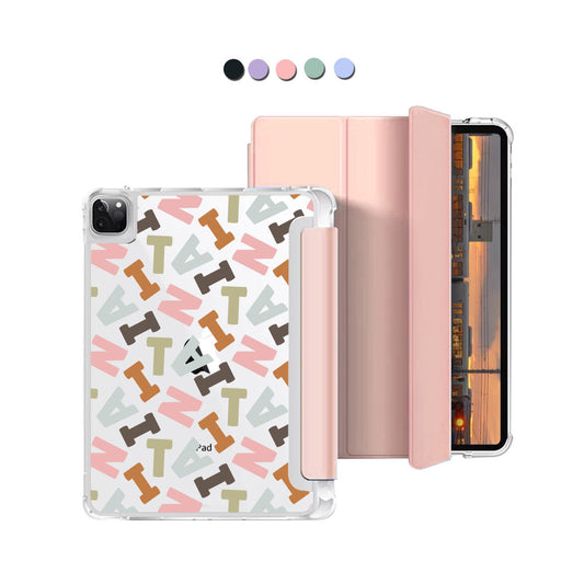 iPad Macaron Flip Cover -  CUSTOM MONOGRAM 3.0 Scattered 4.0