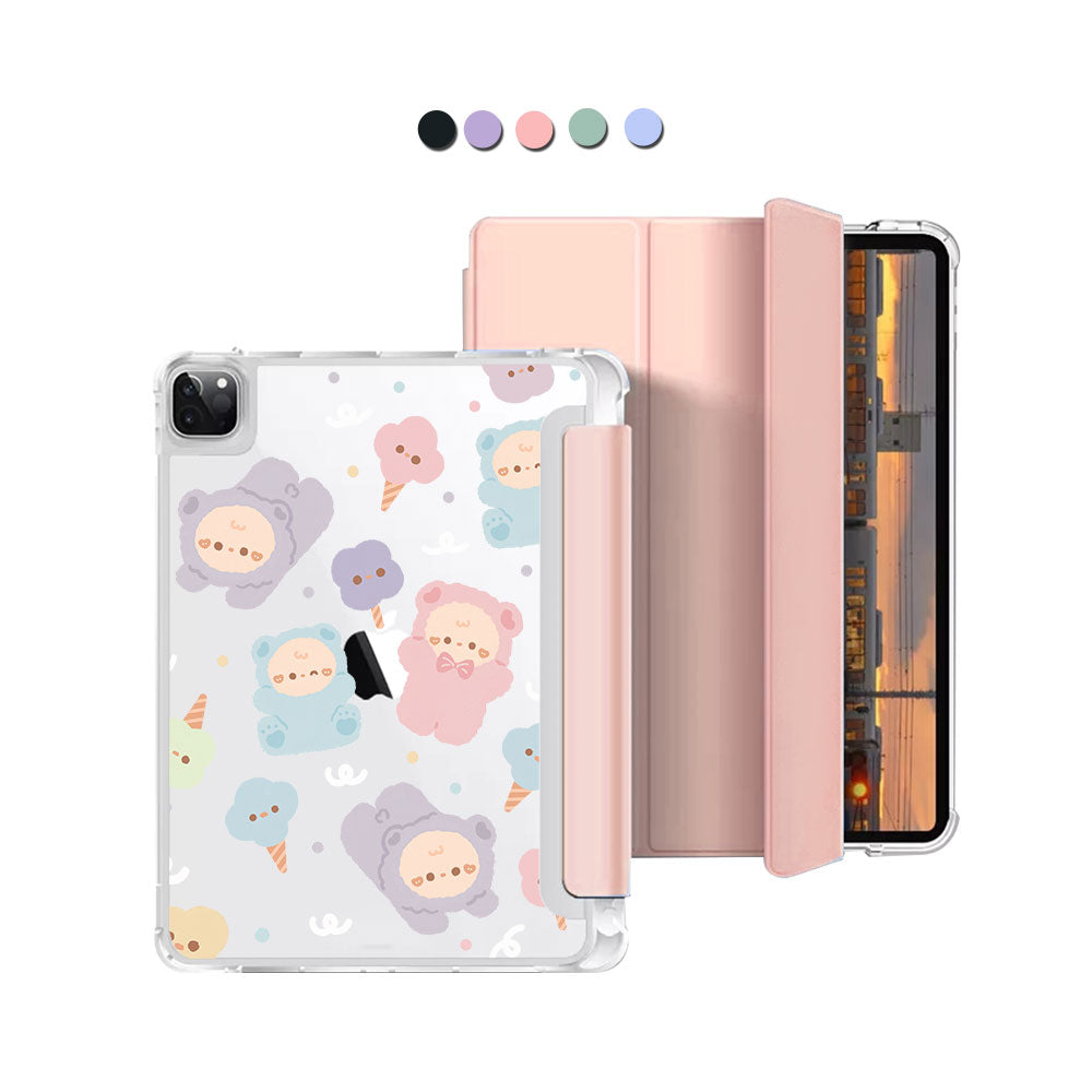 iPad Macaron Flip Cover - Cotton Teddy