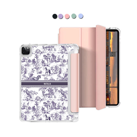 iPad Macaron Flip Cover - Toile du Juoy Horse