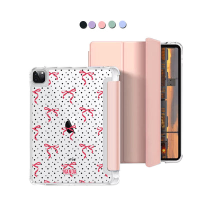 iPad Macaron Flip Cover - Red bows