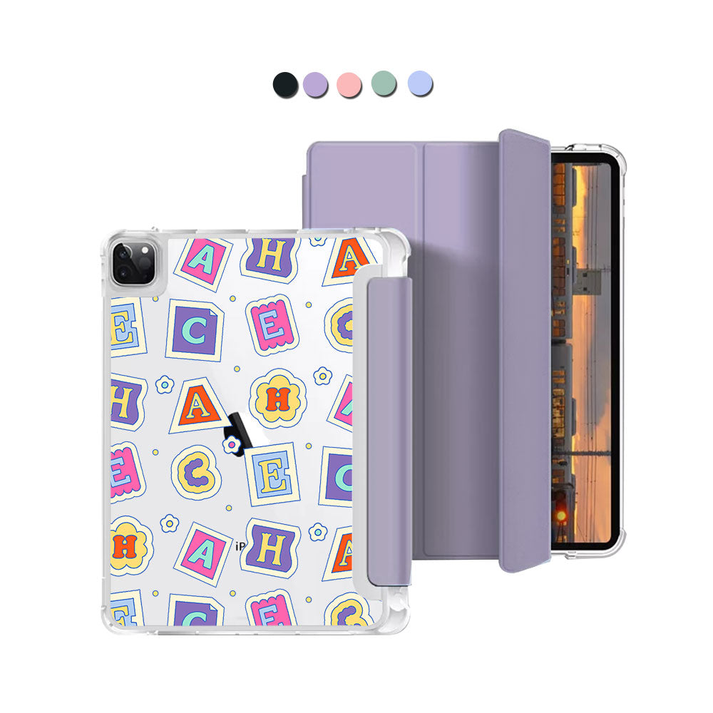 iPad Macaron Flip Cover - Adorable monogram 3.0