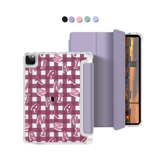 iPad Macaron Flip Cover - CUSTOM MONOGRAM 3.0 Checkered 2.0