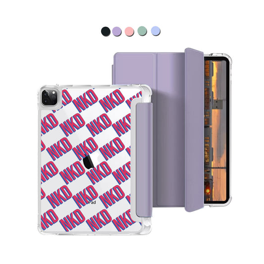 iPad Macaron Flip Cover - CUSTOM MONOGRAM 3.0 Diagonal Initial 2.0