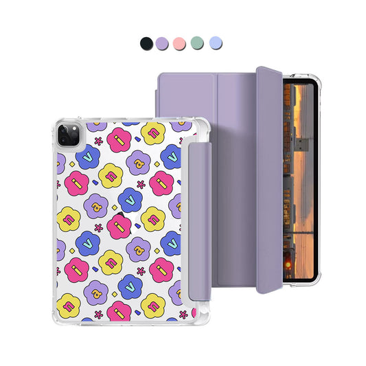 iPad Macaron Flip Cover - CUSTOM MONOGRAM 3.0 Flower Petals 2.0
