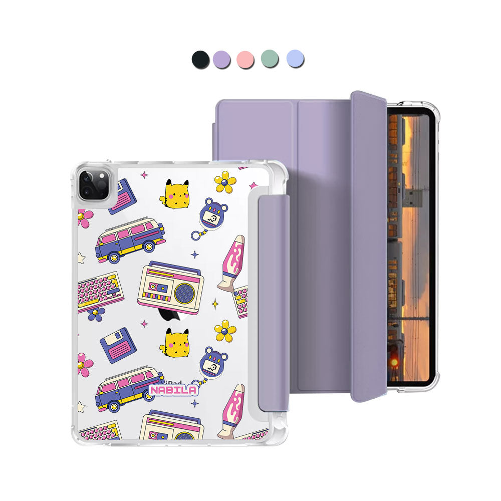 iPad Macaron Flip Cover - Retro spiral