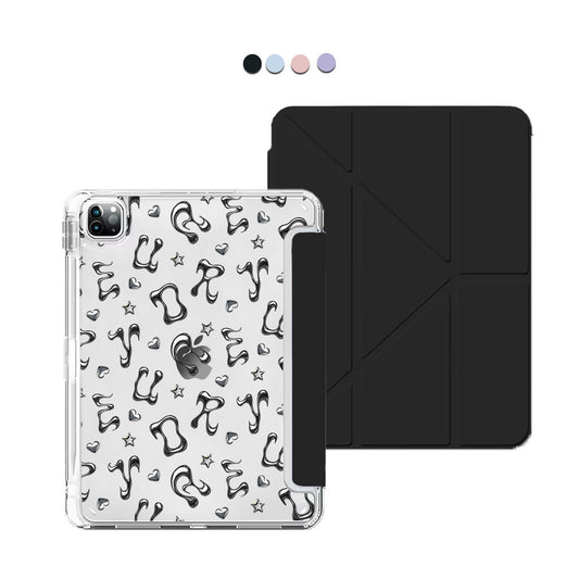 iPad / Android Tab Y-Fold Flip Cover - Chrome monogram 2.0