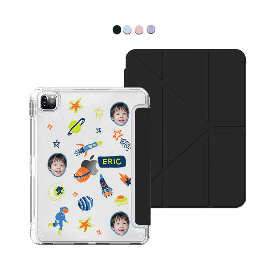 iPad / Android Tab Y-Fold Flip Cover - Face Grid Galaxy