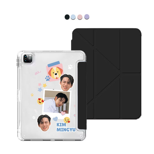 iPad / Android Tab Y-Fold Flip Cover - Face Grid Polaroid