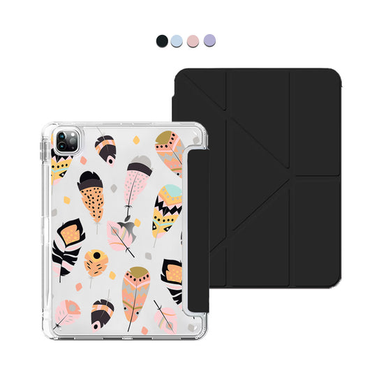 iPad / Android Tab Y-Fold Flip Cover - Feathers