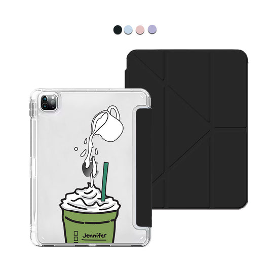 iPad / Android Tab Y-Fold Flip Cover - Green Tea Matcha Frappe