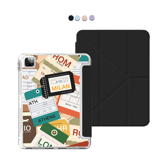 iPad / Android Tab Y-Fold Flip Cover - Luggage Tag