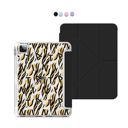 iPad / Android Tab Y-Fold Flip Cover - Tiger monogram 1.0