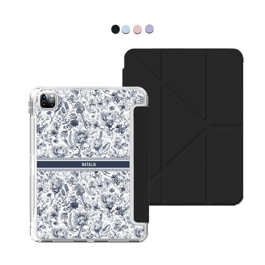 iPad / Android Tab Y-Fold Flip Cover - Toile du Juoy Botanica