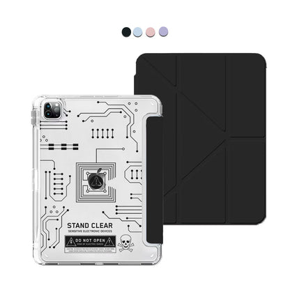 iPad / Android Tab Y-Fold Flip Cover - Circuit Black