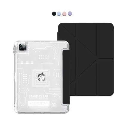 iPad / Android Tab Y-Fold Flip Cover - Circuit White