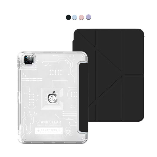 iPad / Android Tab Y-Fold Flip Cover - Circuit White