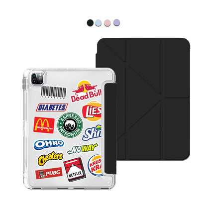 iPad Y-Fold Flip Cover - Food Parody